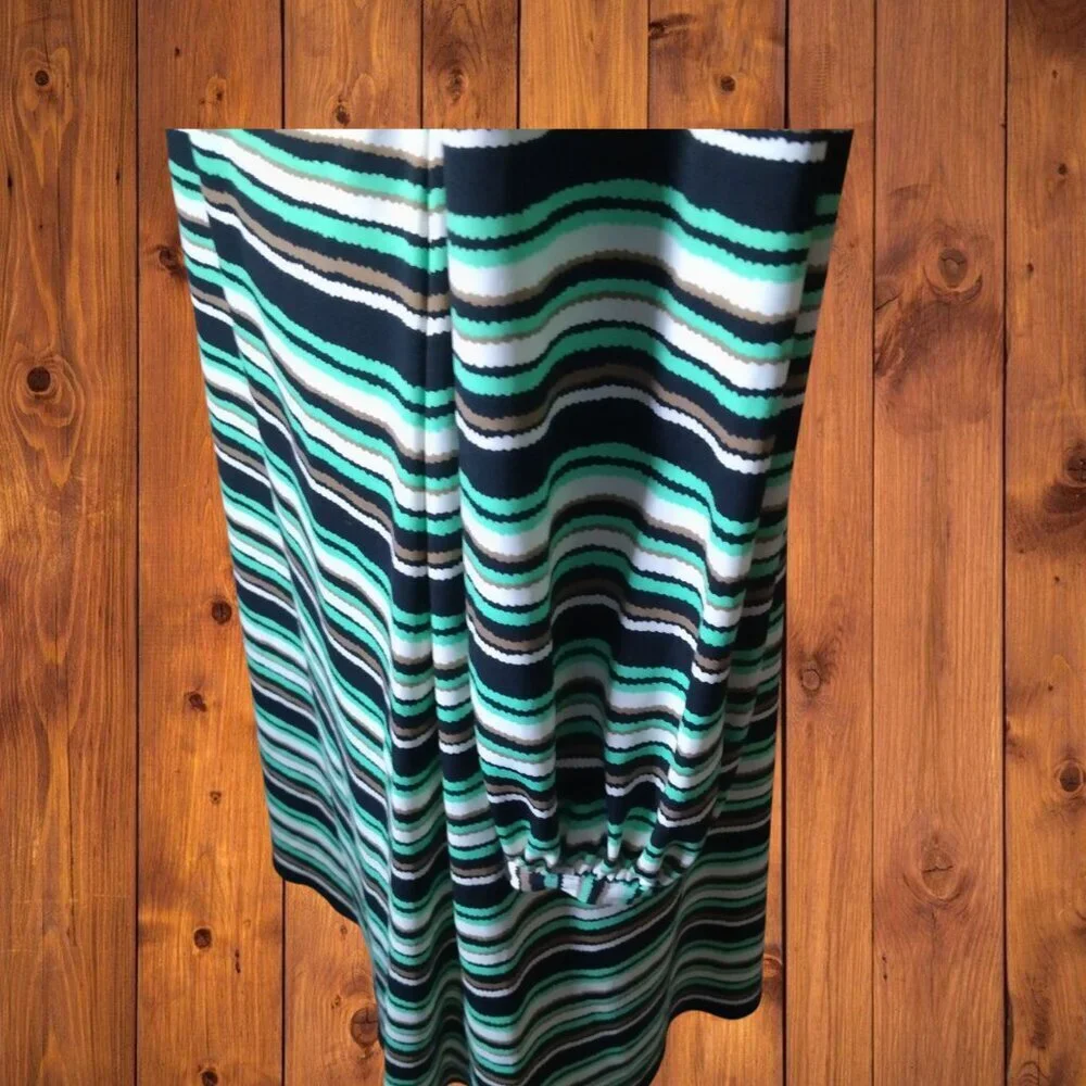 Laundry by Shelli Segal Size Small Faux Wrap Dress Striped Long Sleeve Office